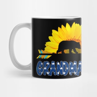 Grandma Bear Flower Flag July Of 4th Mug